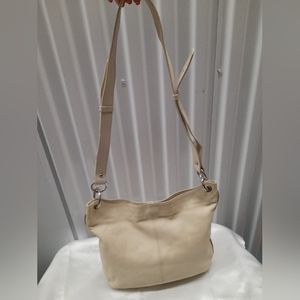 Classic Cream Leather Shoulder Bag - Women